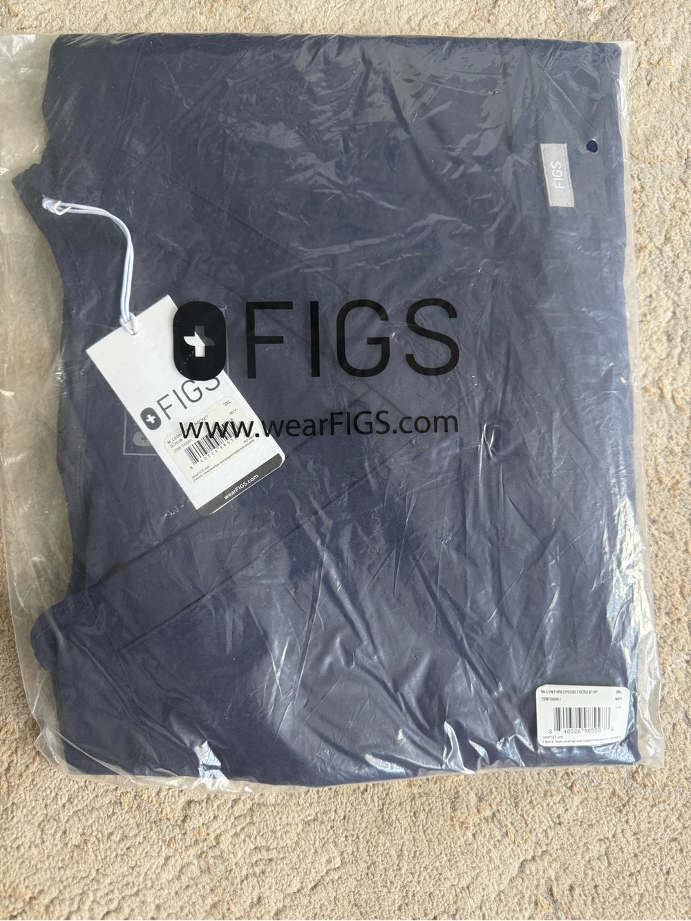 Men’s FIGS Leon Three-Pocket Scrub Top Size 3XL
